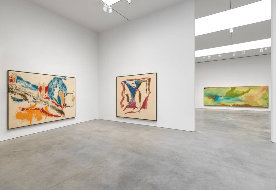 Large abstract color-field paintings by Helen Frankenthaler at Gagosian