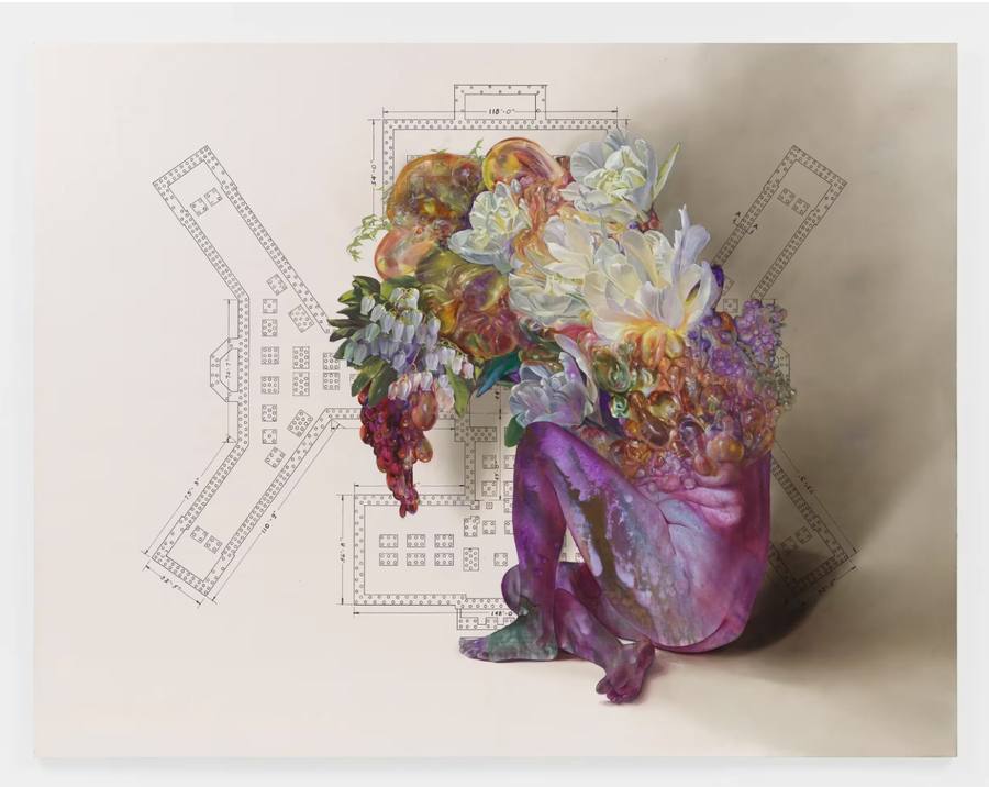 Firelei Báez, fantastical figures painted over colonial maps and historical documents