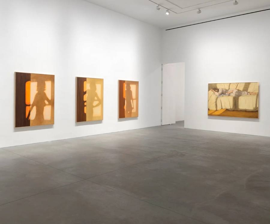 Jess Allen, quiet figurative paintings with charged light and shadow at Nino Mier Gallery