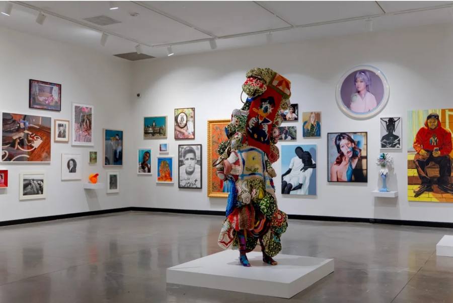 Salon-style hung walls and a Nick Cave Soundsuit at the Montclair Art Museum