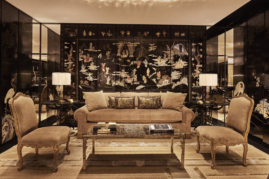 The Chanel salon with Coromandel screens