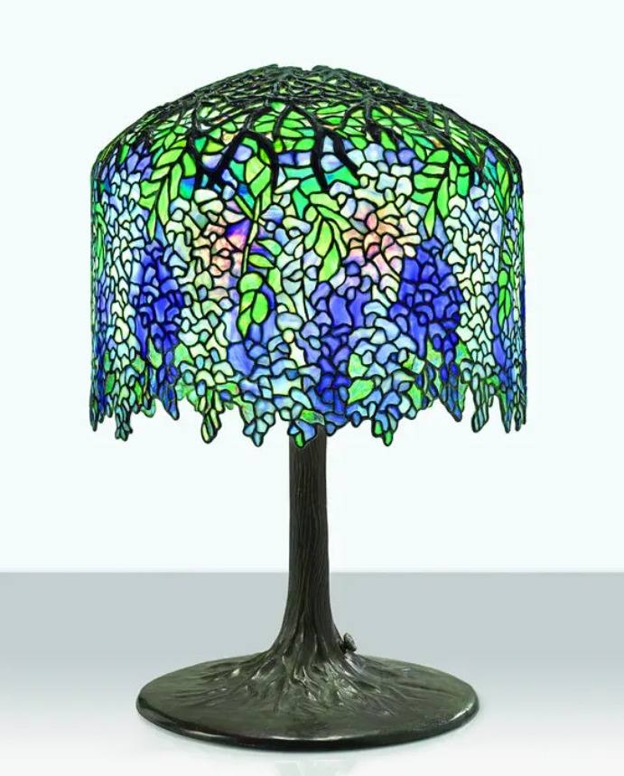 A Tiffany stained glass lamp