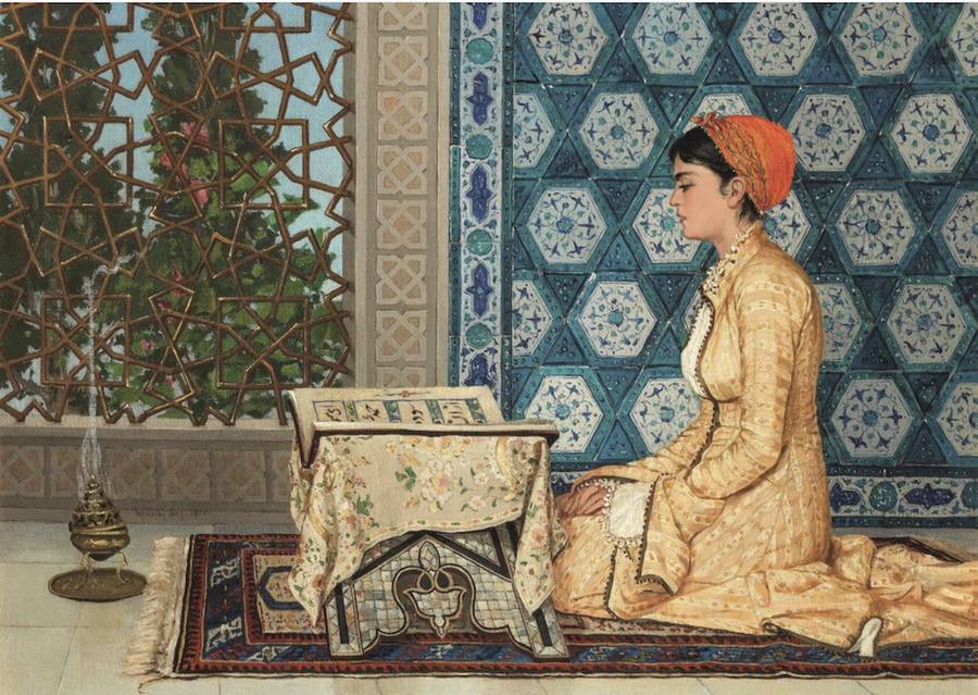 Osman Hamdi Bey, Young Woman Reading, 1880, oil on canvas